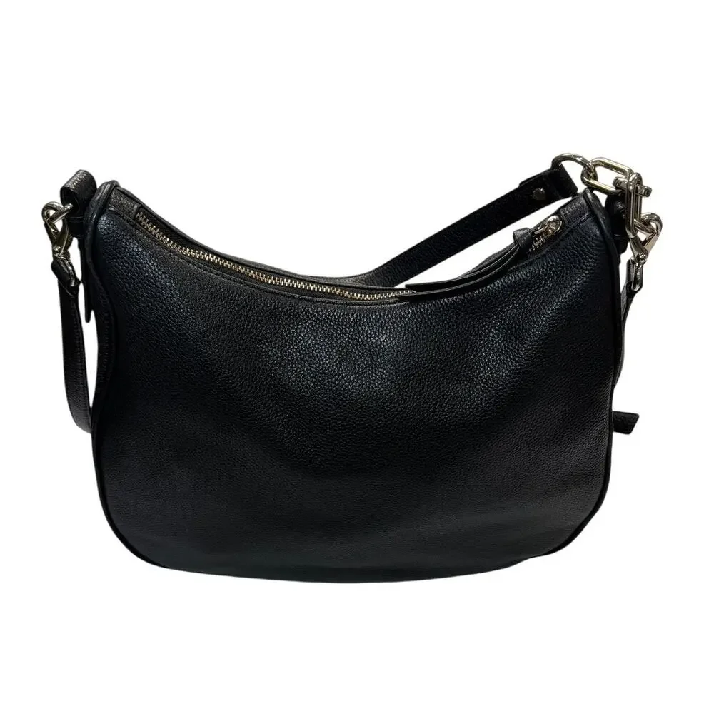 Kate Spade Black Pebbled Leather Crossbody Shoulder Bag Slouchy Everyday - Picture 5 of 16